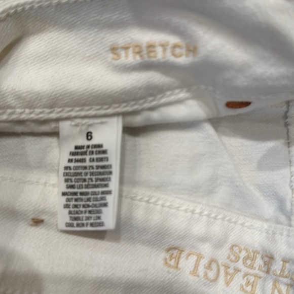 American eagle stretch white denim shirts size 6 - Picture 6 of 6
